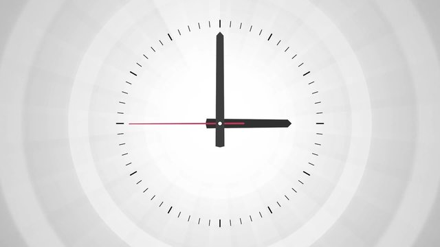 clock on gray background endless loop rotating