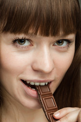 girl with chokolate bar