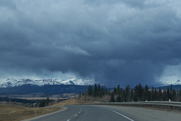 Rain / Storm clouds on the road to Banff (17.3.14)