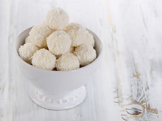 White chocolate coconut truffles