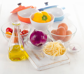 Ingredients for healthy breakfast.