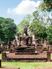 Buddha statues in historical park, Kamphaengphet province, Thailand