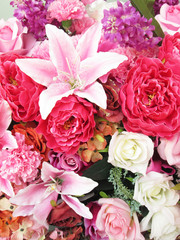 Close up of artificial flower bouquet