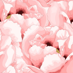 Beautiful seamless background with pink flowers.