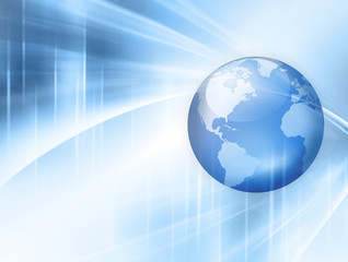 Best Internet Concept of global business. Globe, glowing lines