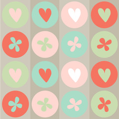 Sweet colourful Hearts and Flowers