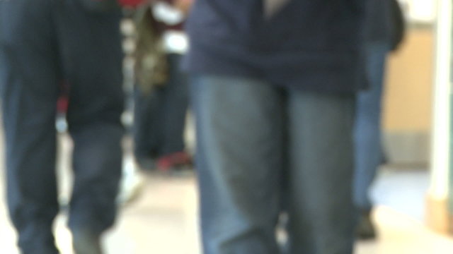 Students walking to classroom
