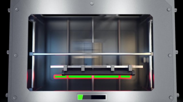 3d printer at work. empty space for your object