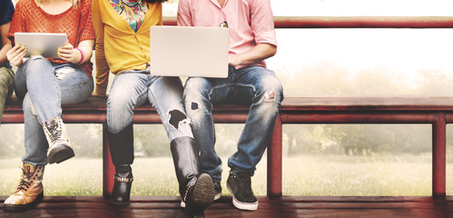 Youth Friends Friendship Technology Together Concept