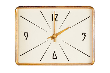 Vintage rectangle clockface showing two o'clock
