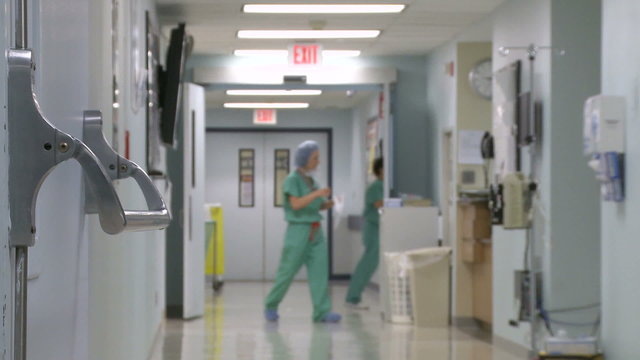 Busy Hospital Hallway