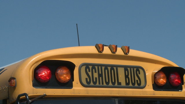 Flashing Lights On A School Bus