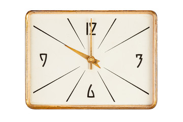 Vintage rectangle clockface showing ten o'clock