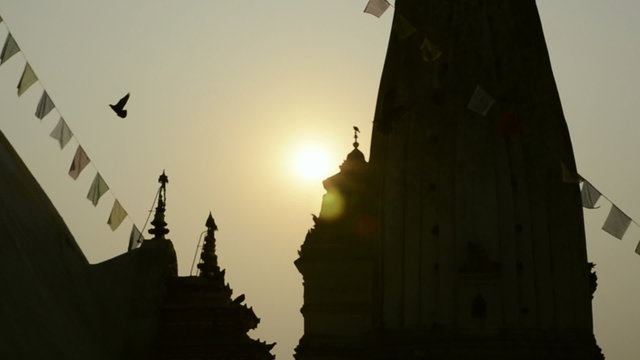 Monkey temple at sunrise 