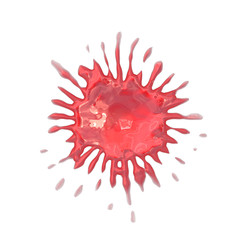 Splat shot of colored blot isolated background