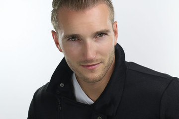 Obraz premium fashion winter - handsome blond guy