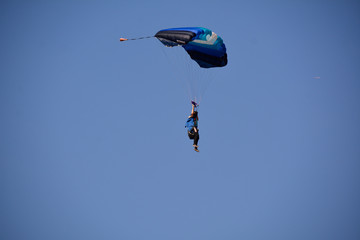 Man parachuting in good weather