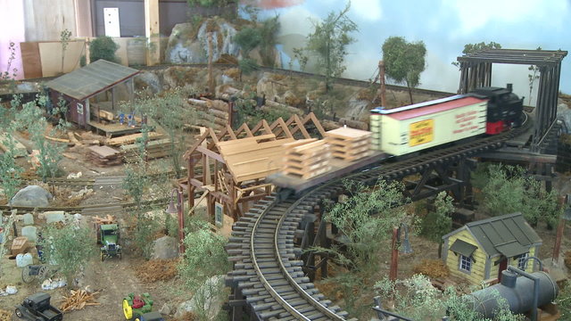 A model train going around the track