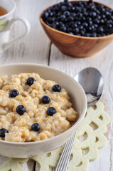 Oatmeal porridge for breakfast