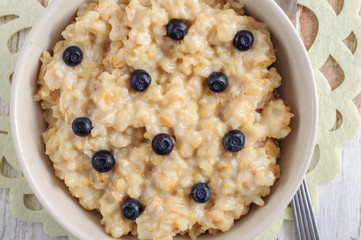 Oatmeal porridge for breakfast