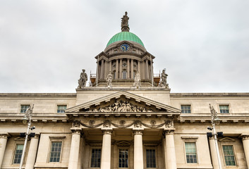 Detail of the Custom House, a neoclassical building in Dublin