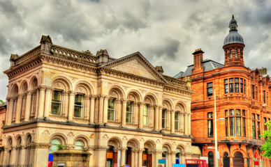 Buildings in the city centre of Belfast - Northern Ireland - obrazy, fototapety, plakaty