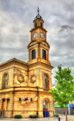 Fototapeta na wymiar Clock tower of Coleraine town hall - Northern Ireland