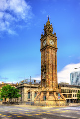 Fototapeta na wymiar Albert Memorial Clock in Belfast - Northern Ireland