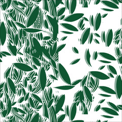 Materiał do szycia Illustration of green foliage seamless pattern