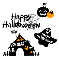 Happy Halloween message design background, vector illustration, Halloween border for design