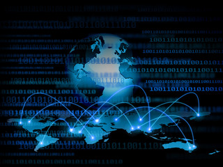 Best Internet Concept of global business. Globe, glowing lines