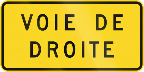 Right Lane in Canada