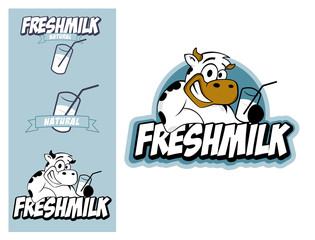 Logo design element Cow Fresh Milk