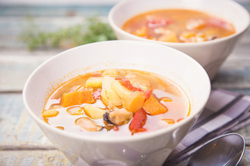 soup with mussels