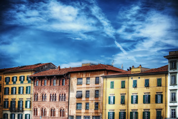 Fototapeta na wymiar beautiful buildings in Pisa Lungarno