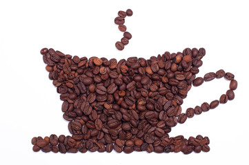 a cup of coffee beans