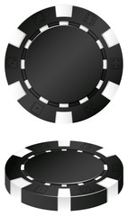 Two black casino chips