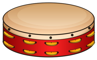 Red tambourine on white