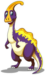 Purple parasaurolophus standing on two feet