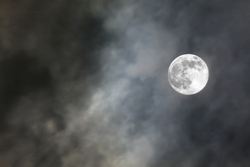 full moon in cloud