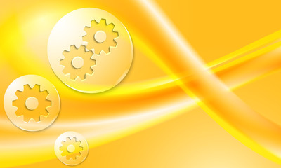 Vector background with abstract rainbow and transparent cogwheel