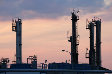 twilight over petrochemical plant