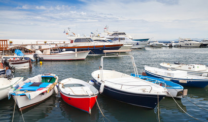 Fototapeta na wymiar Fishing and pleasure boats and yachts, Italy
