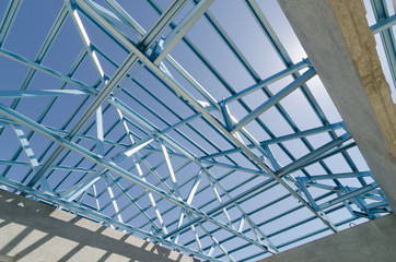Structure of steel roof.