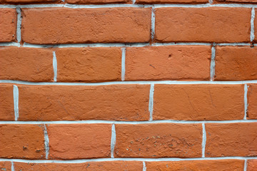 Red brickwork. Wall. Background.