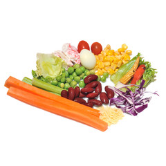 vegetable salad for healthy isolate on white background