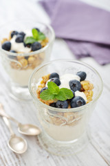 Granola with yogurt and berries