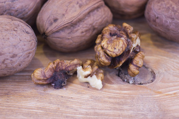 Walnut on white background