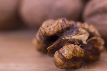 Walnut on white background