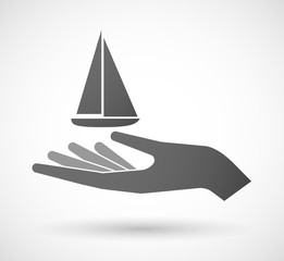 Fototapeta premium Isolated hand giving a ship
